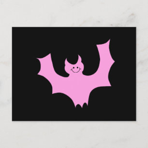 Carte Postale Chauve-souris rose.