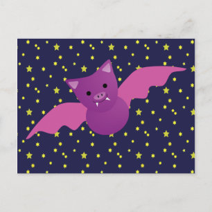 Carte Postale Chauve-souris rose