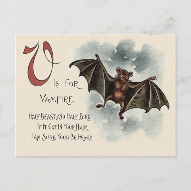 Carte Postale Chauve-souris vampire ridicule en vol (Devant)