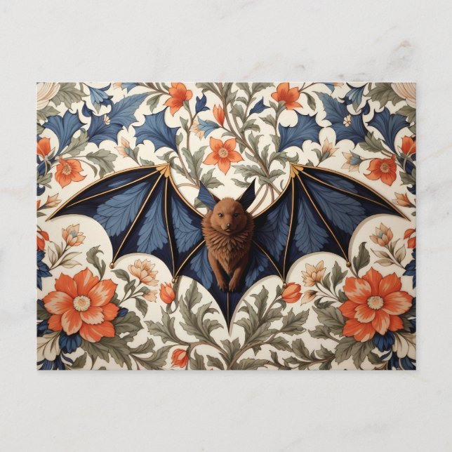 Carte Postale Chauve-souris volante inspirée de la flore de Will (Devant)