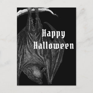 Carte Postale Chauves-souris gothiques Joyeux Halloween