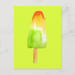 Carte Postale Chaux orange popsicle Été glaces pop art