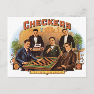 Carte Postale Checkers Cigares doux et doux Art Étiquette Vintag