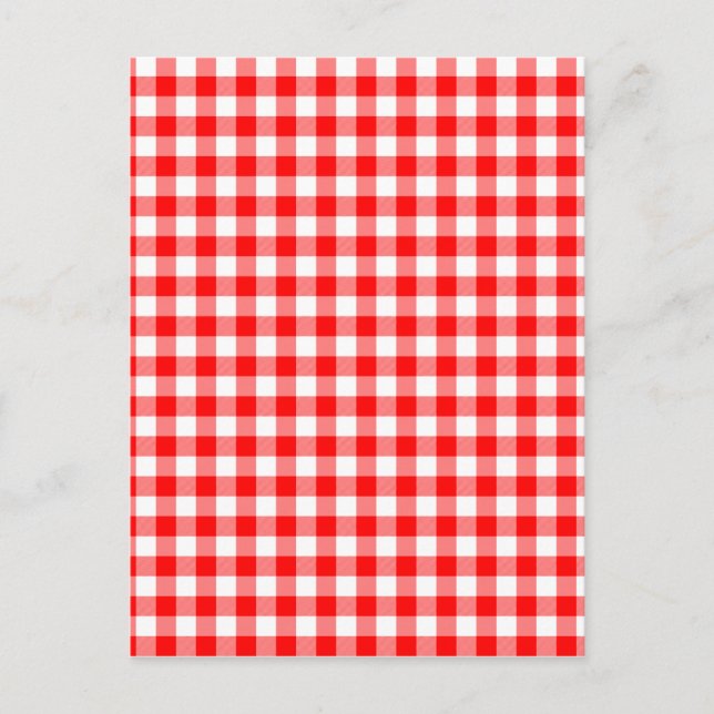 Carte Postale Checks Red and White Gingham (Devant)