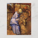 Carte Postale Cheep Shearers (après Millet) par Vincent van Gogh<br><div class="desc">Le Sheep Shearers (d'après Millet) de Vincent van Gogh est un tableau de la vie quotidienne vintage d'un post impressionnisme d'art raffiné où les paysans tondent les moutons de la ferme. À propos de l'artiste : Vincent Willem van Gogh était un peintre post impressionniste dont le travail était le plus...</div>