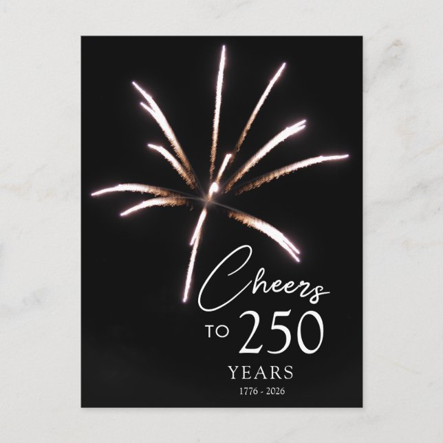 Carte Postale Cheers to 250 Years Sestercentennial 4th of July (Devant)