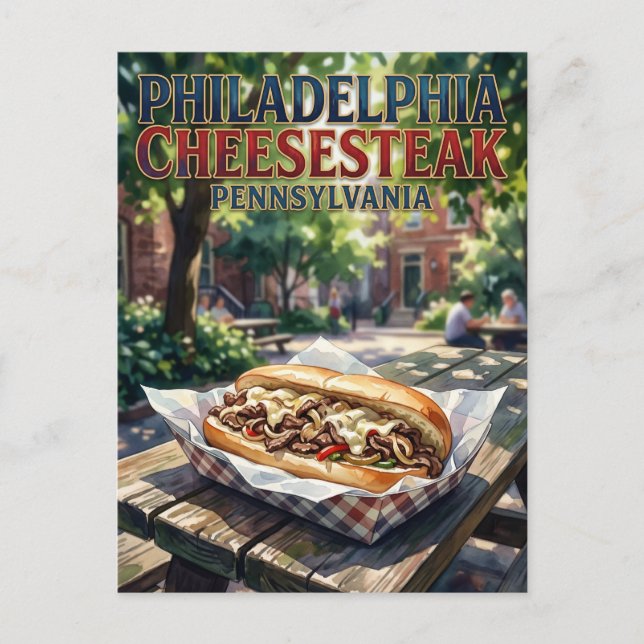Carte Postale Cheesesteak de Philadelphie Pennsylvanie (Devant)