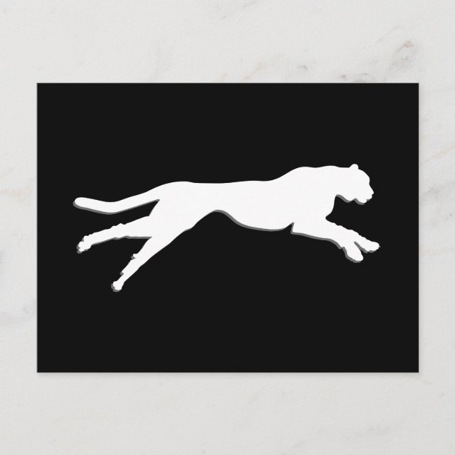 Carte Postale Cheetah d'art graphique blanc (Devant)