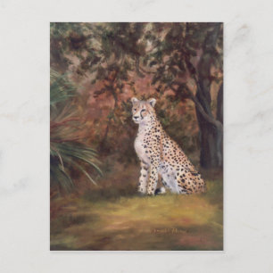 Carte postale Cheetah Sitting Fière