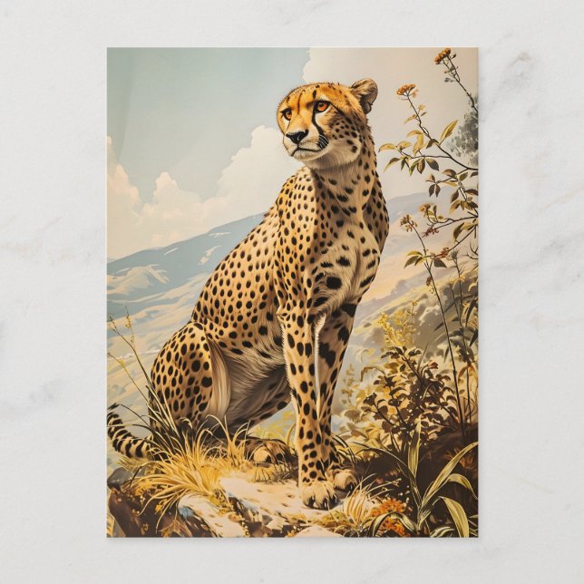 Carte Postale Cheetah vintage (Devant)
