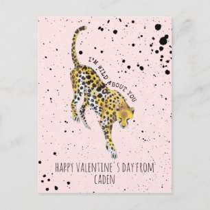 Carte Postale Cheetah Wild À propos de vous Classe Valentine