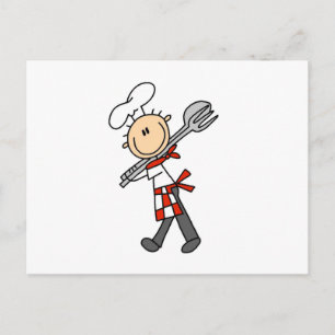 Carte Postale Chef avec pince à salade