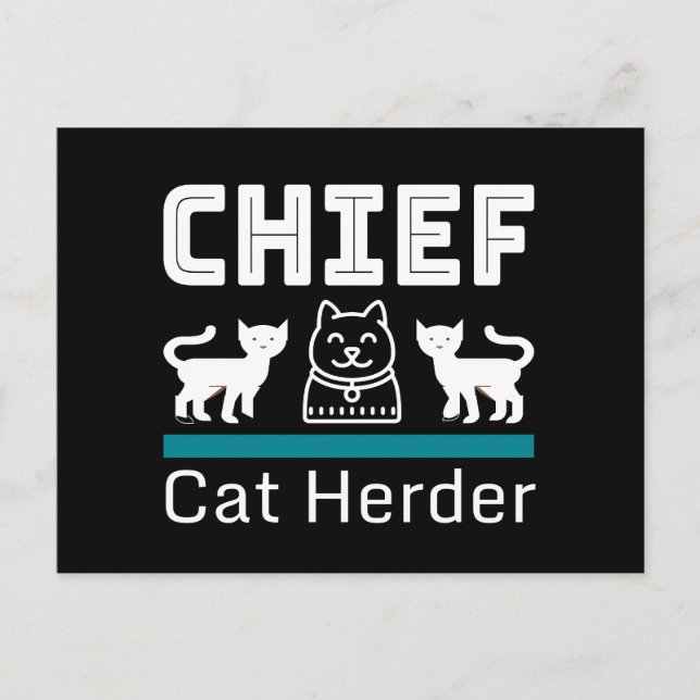 Carte Postale Chef Cat Herder Funny (Devant)