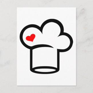 Carte Postale Chef cuisine coeur casquette