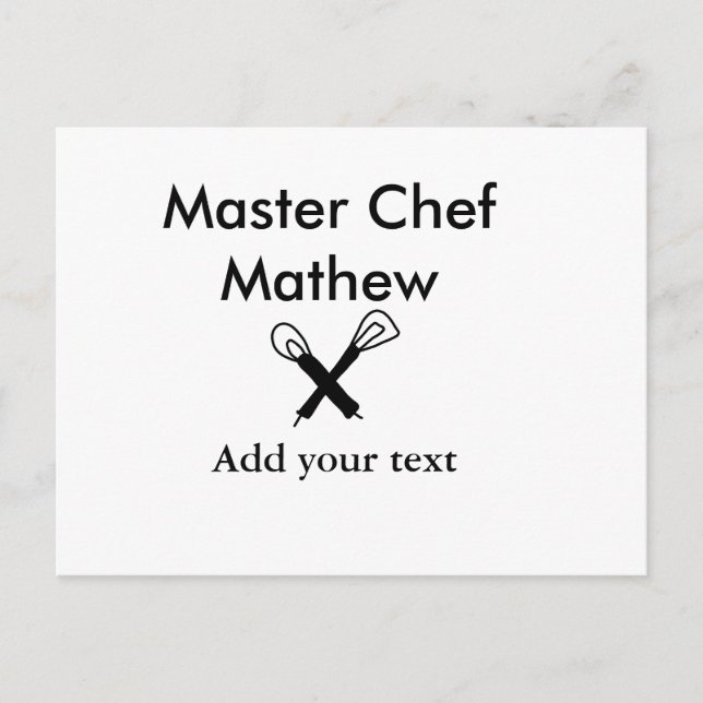 Carte Postale Chef cuisinier cuisinier cuisinier ajouter nom de  (Devant)