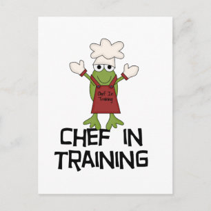 Carte Postale Chef de grenouille en formation de T-shirts et cad