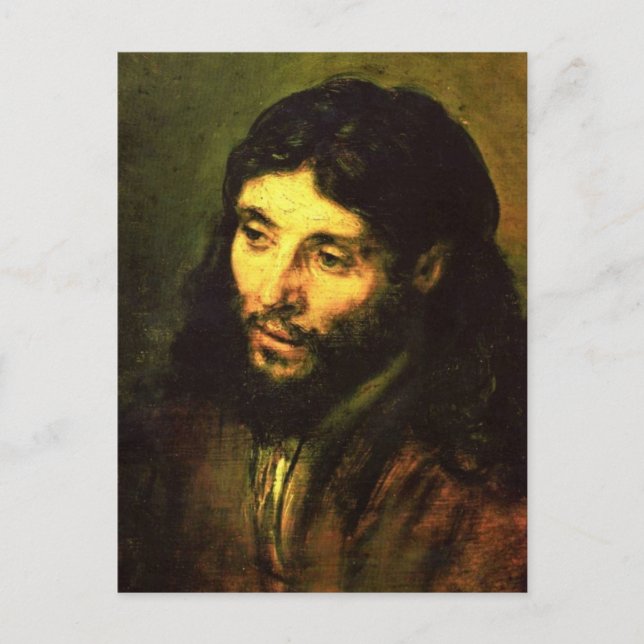 Carte Postale Chef de Jésus Par Rembrandt (Devant)