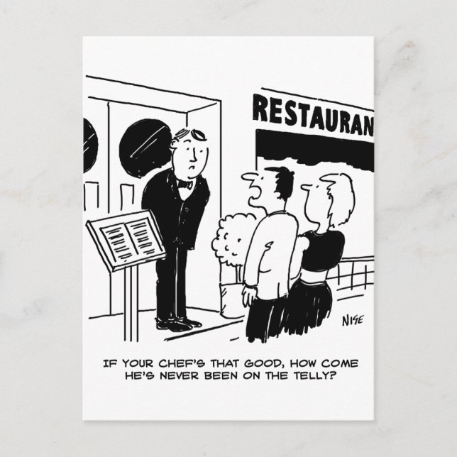 Carte Postale Chef de restaurant n'a pas été à la télévision des (Devant)