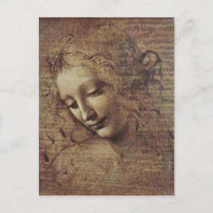 Carte Postale Chef d'une jeune femme avec les cheveux cousus ou,