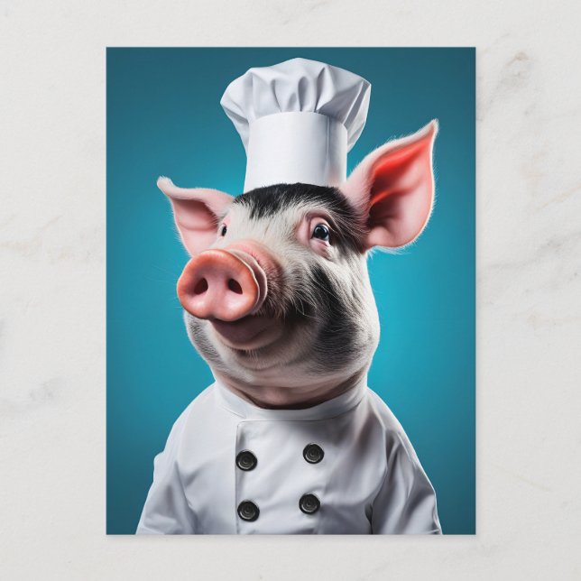 Carte Postale Chef Pig (Devant)