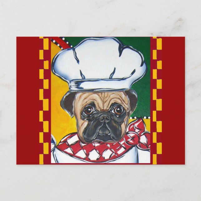 Carte Postale Chef Pug (Devant)