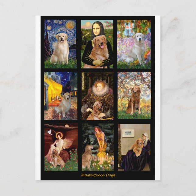 Carte Postale Chefs-d'œuvre Golden Retrievers (Devant)