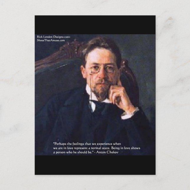 Carte Postale Chekhov "Love Normal State" Citation Cadeaux Tee - (Devant)