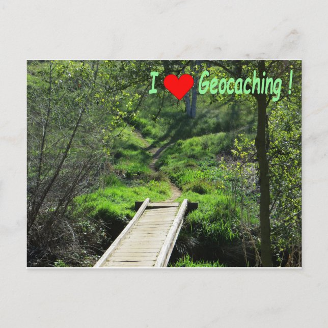 Carte Postale Chemin dans la forêt pour la géocaching (Devant)