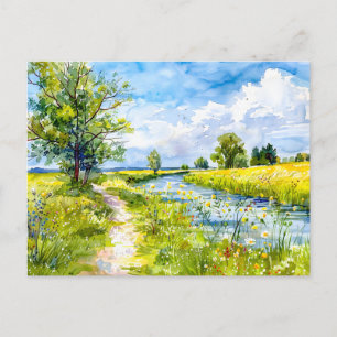 Carte Postale Chemin de campagne vers la rivière Havelland Water