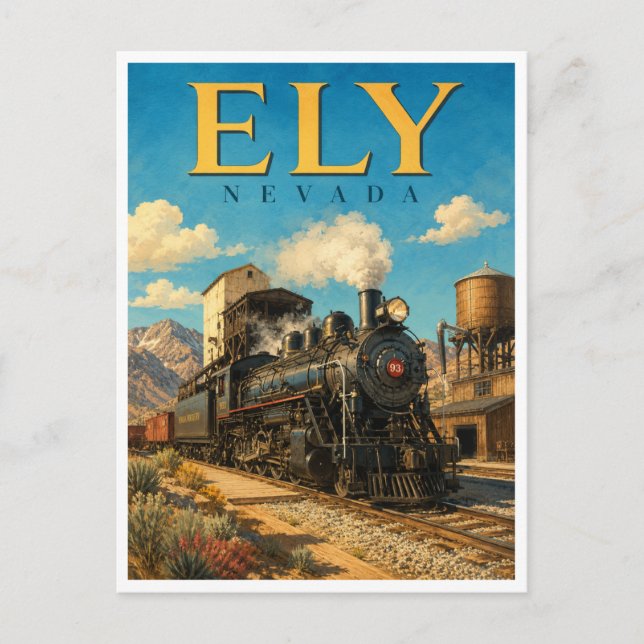 Carte Postale Chemin de fer à vapeur d'Ely Nevada GeoSaga (Devant)