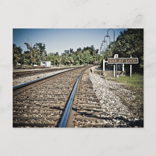 Carte Postale Chemin de fer Bay St Louis (Devant)