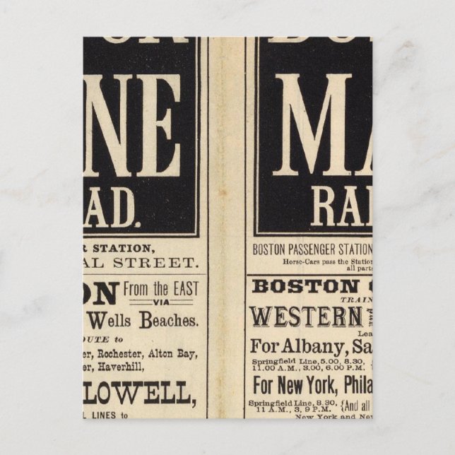 Carte Postale Chemin de fer Boston et Maine (Devant)