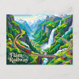 Carte Postale Chemin de fer de Flåm (Flåmsbana) Norvège