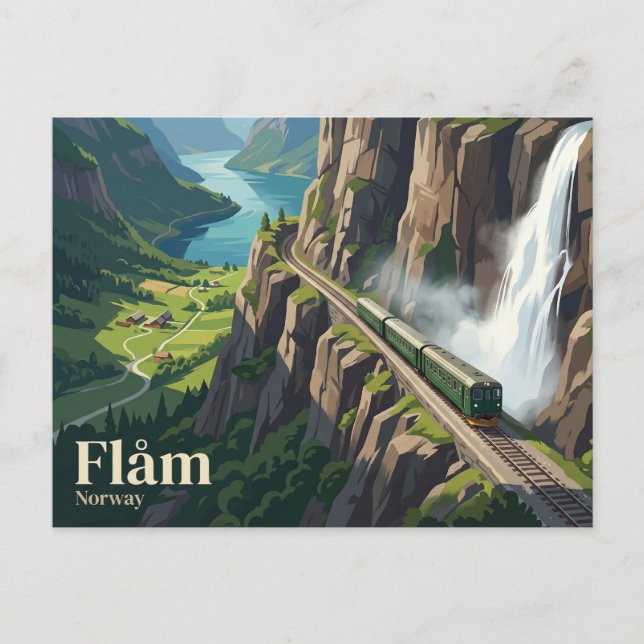 Carte Postale Chemin de fer de Flåm Norvège (Devant)