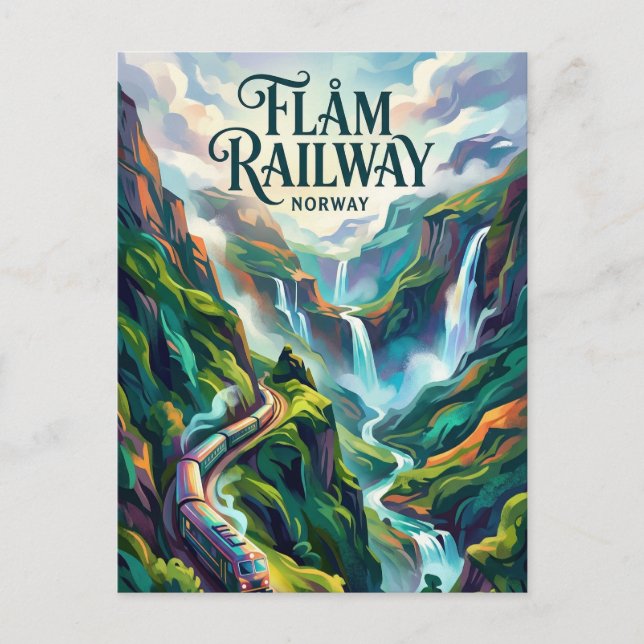 Carte Postale Chemin de fer de Flåm Norvège (Devant)