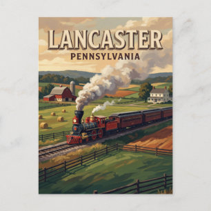 Carte Postale Chemin de fer de Strasburg et campagne amish de La