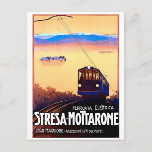 Carte Postale Chemin de fer électrique Stresa-Mottarone, Italie,