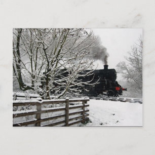 Carte Postale Chemin de fer en neige
