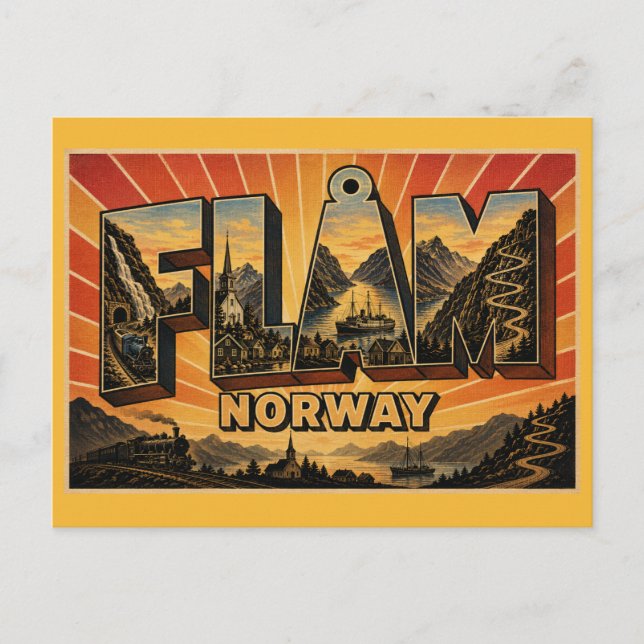 Carte Postale Chemin de fer Flåm Norvège (Devant)