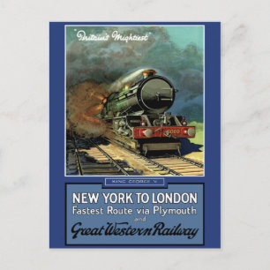 Carte Postale Chemin de fer Great Western Londres New York