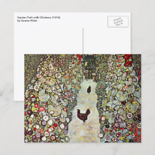 Carte Postale Chemin de jardin avec poulets, Gustav Klimt, Art N