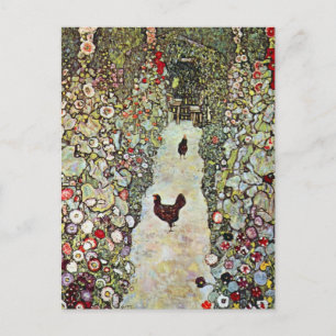 Carte Postale Chemin de jardin avec poulets, Gustav Klimt, Art N