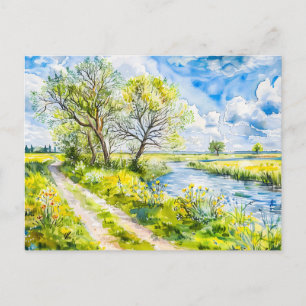 Carte Postale Chemin de l'été par le style aquarelle Havel Havel