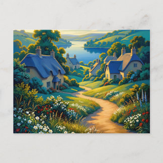 Carte Postale Chemin Doré vers l'Eau Bleue