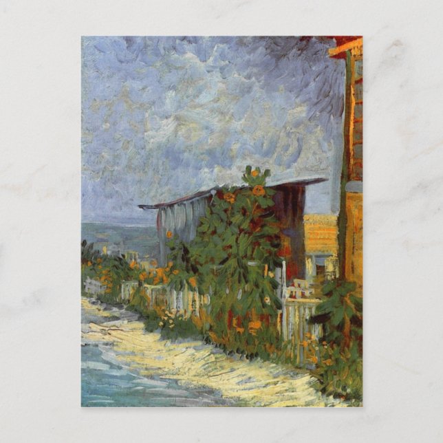 Carte Postale Chemin Montmartre avec Sunflower Van Gogh Art (Devant)