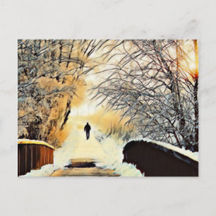 Carte Postale Chemin neigeux