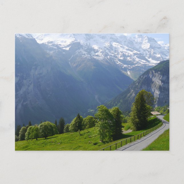 Carte Postale Chemin près de Gimmelwald, Suisse (Devant)