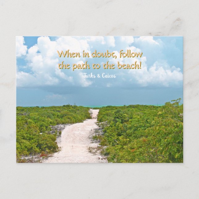 CARTE POSTALE "CHEMIN VERS LA PLAGE" / TURKS & CAICOS (Devant)