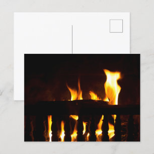 Carte Postale Cheminée à la maison