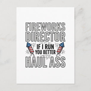 Carte Postale Chemineur de Feu d'Artifice Citation Patriotique D